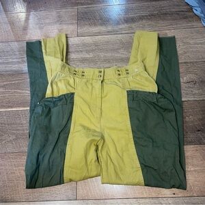 Penny Vintage Hippie Indie Sleaze Black Tan And Green Funky Fun Pants. C7